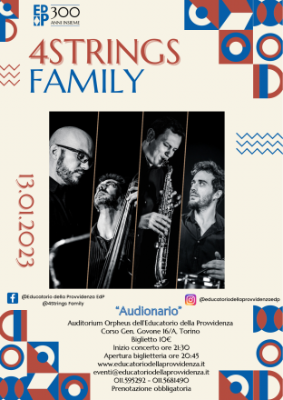 4strings family audionario | concerto all' educatorio della provvidenza | 13/01/2023 h 21,30